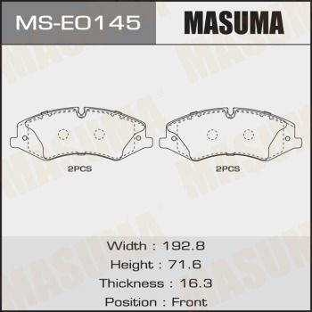 MSE0145 MASUMA Комплект тормозных колодок