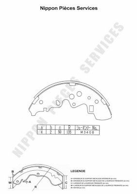 M350A46 NPS Комплект тормозных колодок