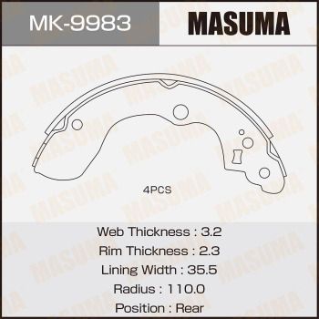 MK9983 MASUMA Комплект тормозных колодок