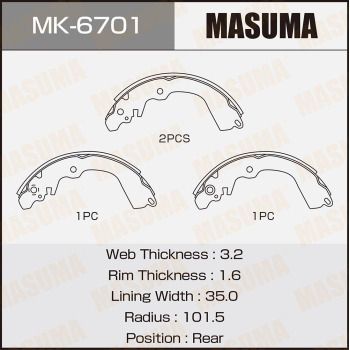 MK6701 MASUMA Комплект тормозных колодок