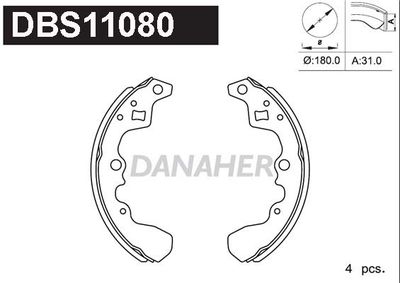 DBS11080 DANAHER Комплект тормозных колодок