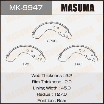MK9947 MASUMA Комплект тормозных колодок