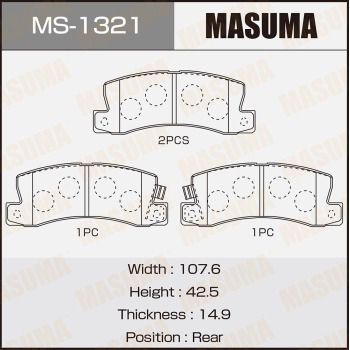 MS1321 MASUMA Комплект тормозных колодок