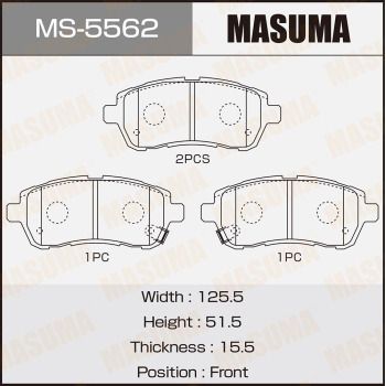 MS5562 MASUMA Комплект тормозных колодок