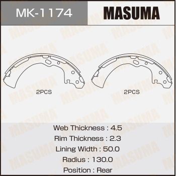 MK1174 MASUMA Комплект тормозных колодок