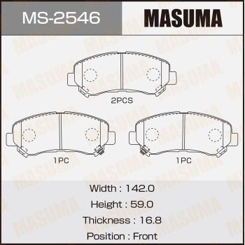 MS2546 MASUMA Комплект тормозных колодок