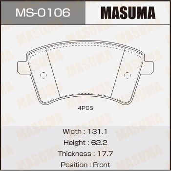MS0106 MASUMA Комплект тормозных колодок