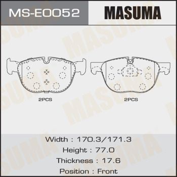 MSE0052 MASUMA Комплект тормозных колодок