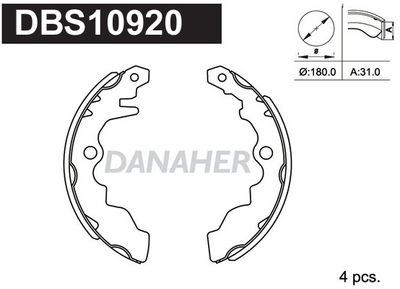 DBS10920 DANAHER Комплект тормозных колодок