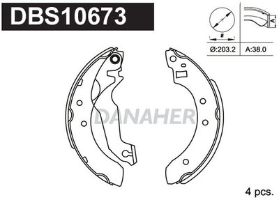 DBS10673 DANAHER Комплект тормозных колодок