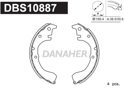DBS10887 DANAHER Комплект тормозных колодок