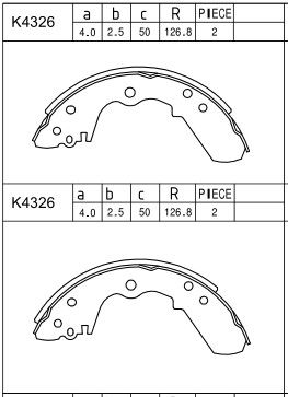 K4326 ASIMCO Комплект тормозных колодок