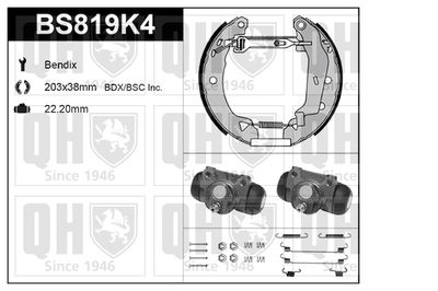 BS819K4 QUINTON HAZELL Комплект тормозных колодок