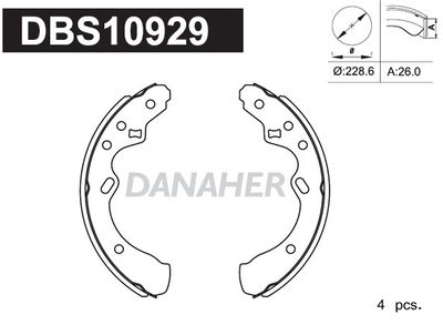DBS10929 DANAHER Комплект тормозных колодок