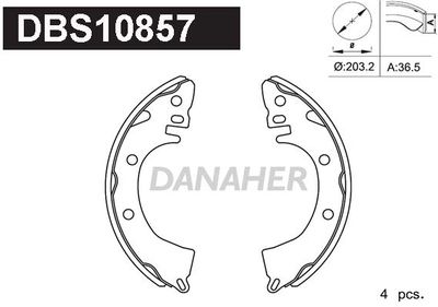 DBS10857 DANAHER Комплект тормозных колодок