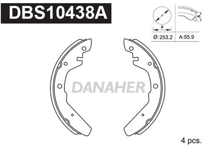 DBS10438A DANAHER Комплект тормозных колодок