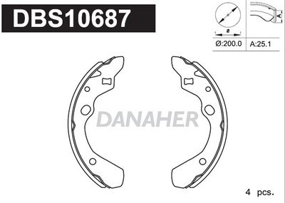 DBS10687 DANAHER Комплект тормозных колодок