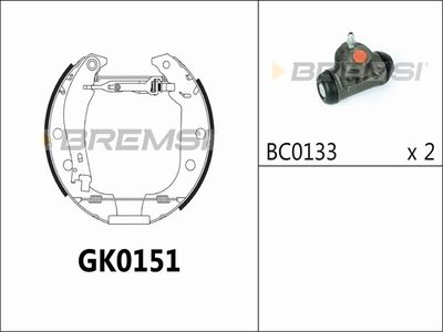GK0151 BREMSI Комплект тормозных колодок
