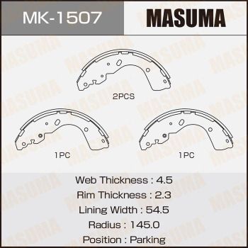 MK1507 MASUMA Комплект тормозных колодок