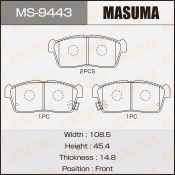 MS9443 MASUMA Комплект тормозных колодок