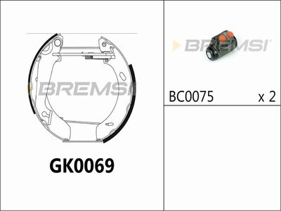 GK0069 BREMSI Комплект тормозных колодок