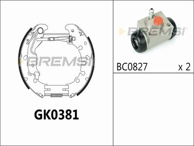 GK0381 BREMSI Комплект тормозных колодок