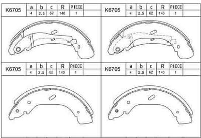 K6705 ASIMCO Комплект тормозных колодок