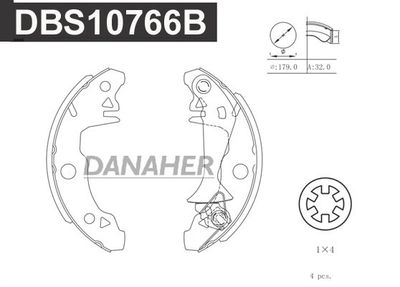 DBS10766B DANAHER Комплект тормозных колодок