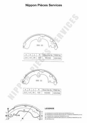 T350A01 NPS Комплект тормозных колодок