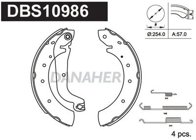 DBS10986 DANAHER Комплект тормозных колодок