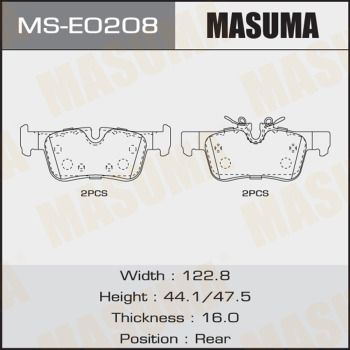 MSE0208 MASUMA Комплект тормозных колодок