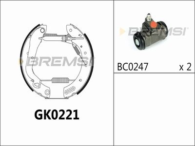 GK0221 BREMSI Комплект тормозных колодок