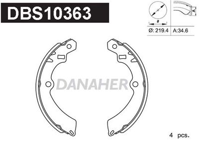 DBS10363 DANAHER Комплект тормозных колодок