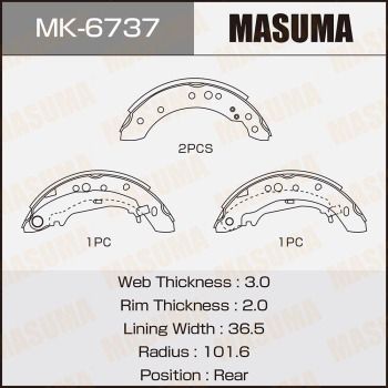 MK6737 MASUMA Комплект тормозных колодок