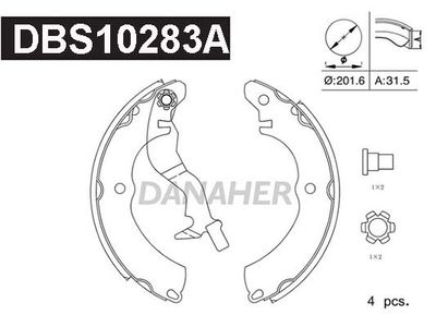 DBS10283A DANAHER Комплект тормозных колодок