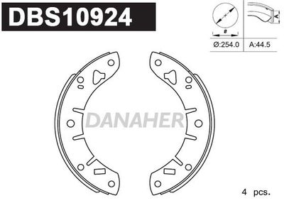 DBS10924 DANAHER Комплект тормозных колодок