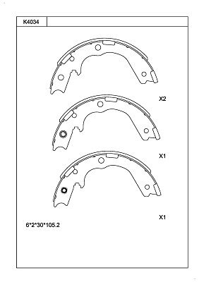 K4034 ASIMCO Комплект тормозных колодок