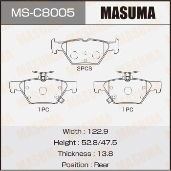 MSC8005A MASUMA Комплект тормозных колодок