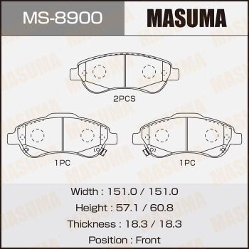 MS8900 MASUMA Комплект тормозных колодок