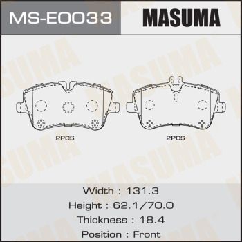 MSE0033 MASUMA Комплект тормозных колодок