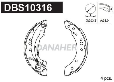DBS10316 DANAHER Комплект тормозных колодок