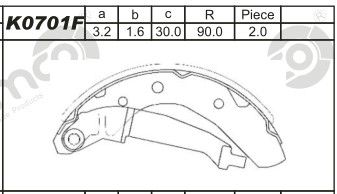 K0701F ASIMCO Комплект тормозных колодок