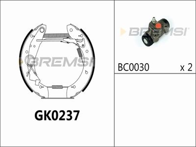 GK0237 BREMSI Комплект тормозных колодок