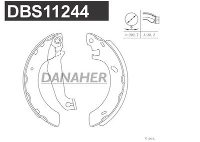 DBS11244 DANAHER Комплект тормозных колодок