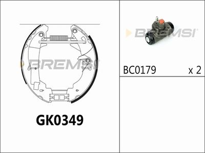 GK0349 BREMSI Комплект тормозных колодок