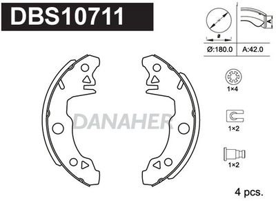 DBS10711 DANAHER Комплект тормозных колодок