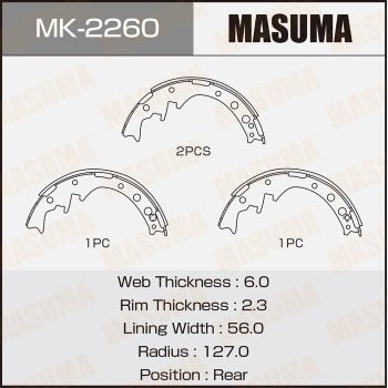 MK2260 MASUMA Комплект тормозных колодок