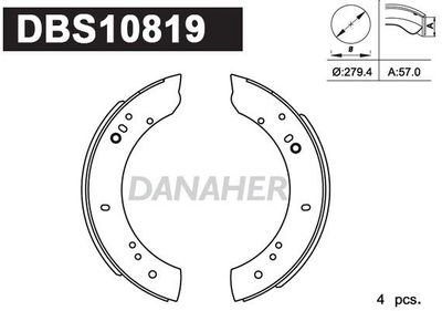 DBS10819 DANAHER Комплект тормозных колодок