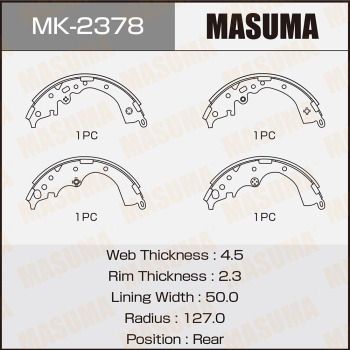 MK2378 MASUMA Комплект тормозных колодок