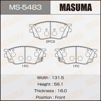 MS5483 MASUMA Комплект тормозных колодок